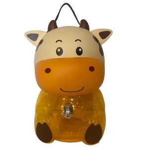 2000ML COW Plastic Candy Jar 10.5” Tall With Rope Handle Empty